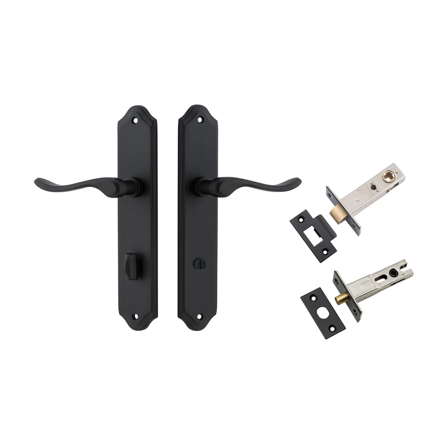 Iver Stirling Door Lever on Shouldered Backplate Privacy Kit with Turn - Image 9