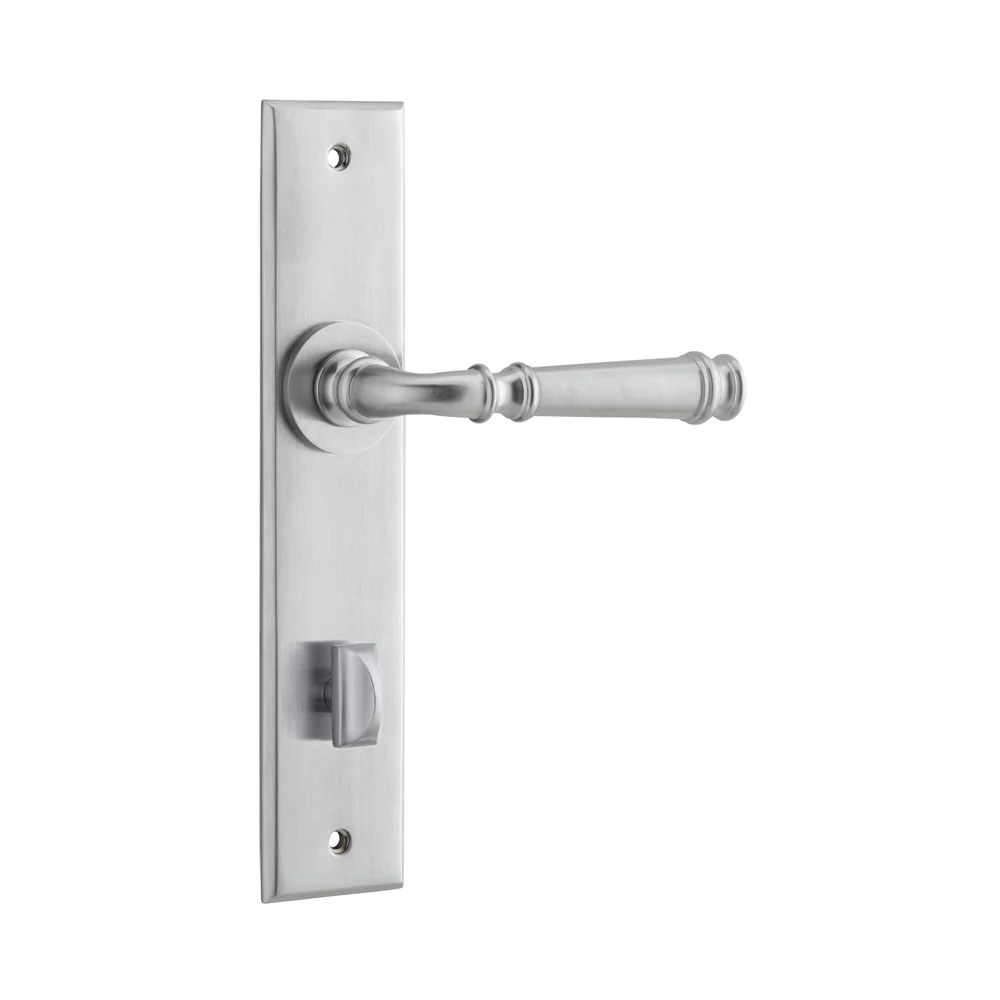 Iver Verona Door Lever Handle on Chamfered Backplate Brushed Chrome - Image 5