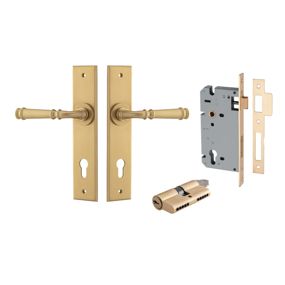 Iver Verona Door Lever Handle on Chamfered Backplate Entrance Kit Key/Key - Image 11