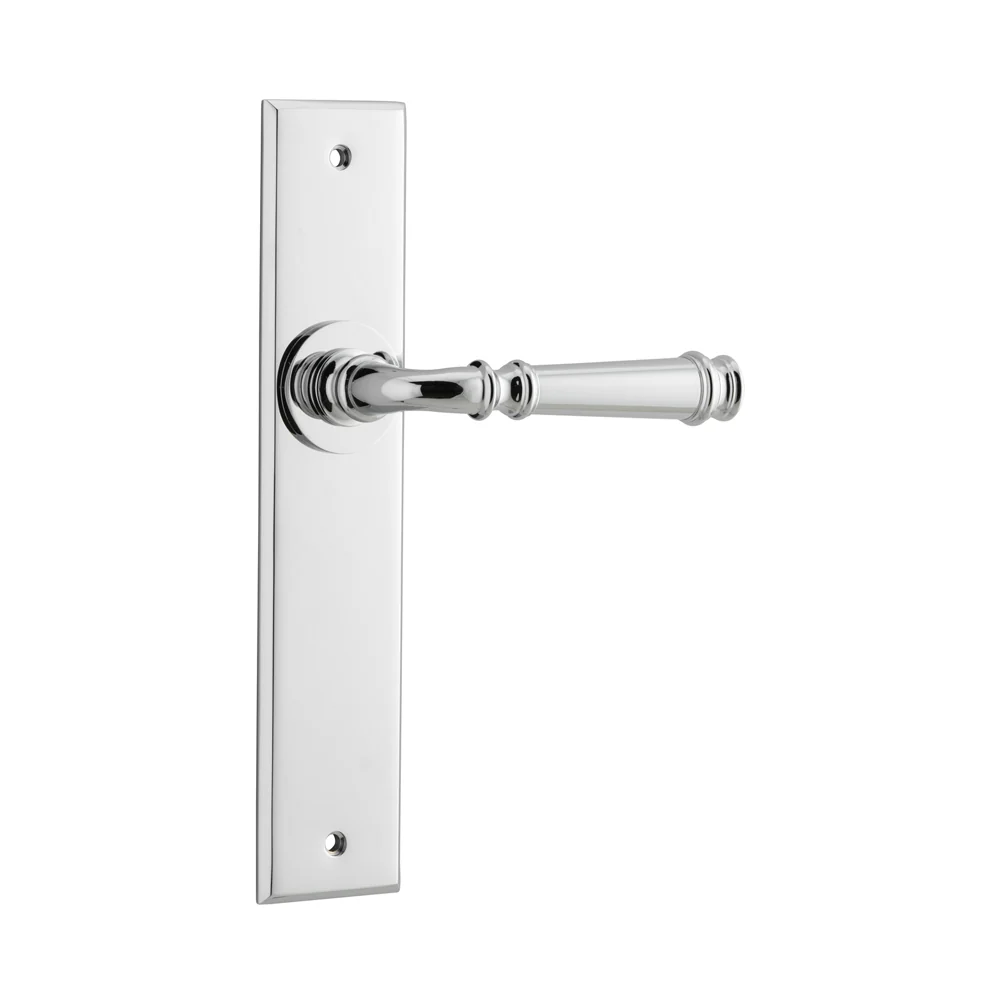 Iver Verona Door Lever Handle on Chamfered Backplate Polished Chrome - Image 3