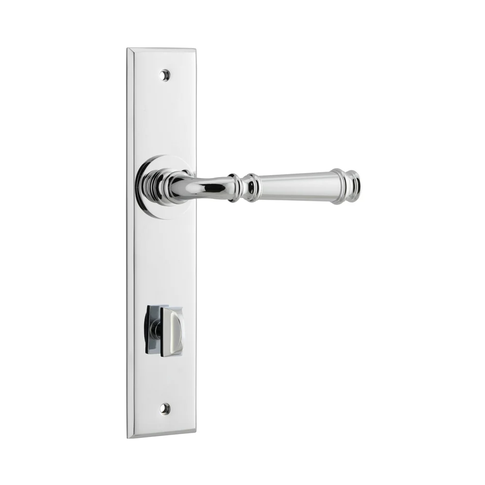 Iver Verona Door Lever Handle on Chamfered Backplate Polished Chrome - Image 5