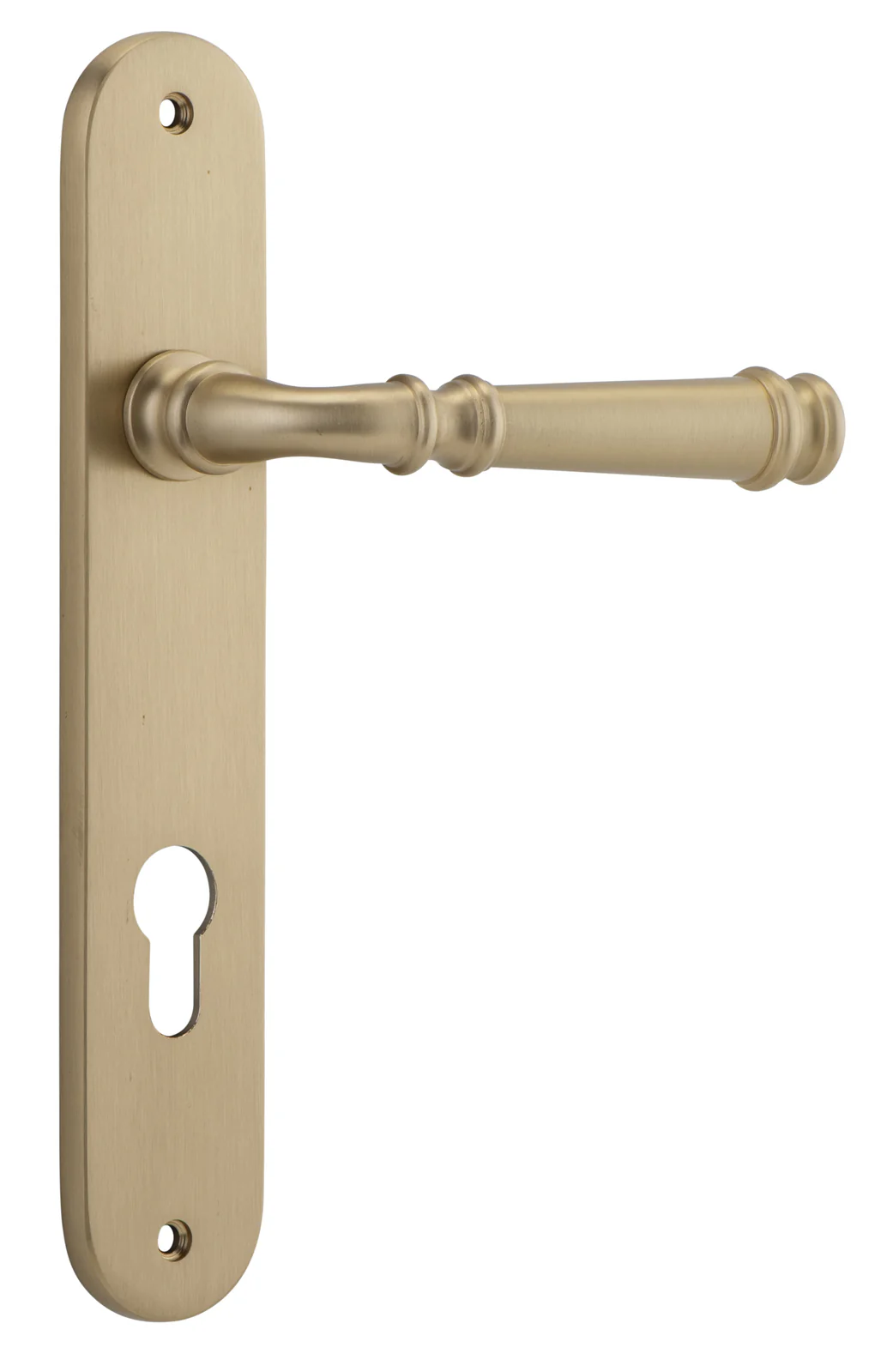 Iver Verona Door Lever Handle on Oval Backplate Brushed Brass - Image 3