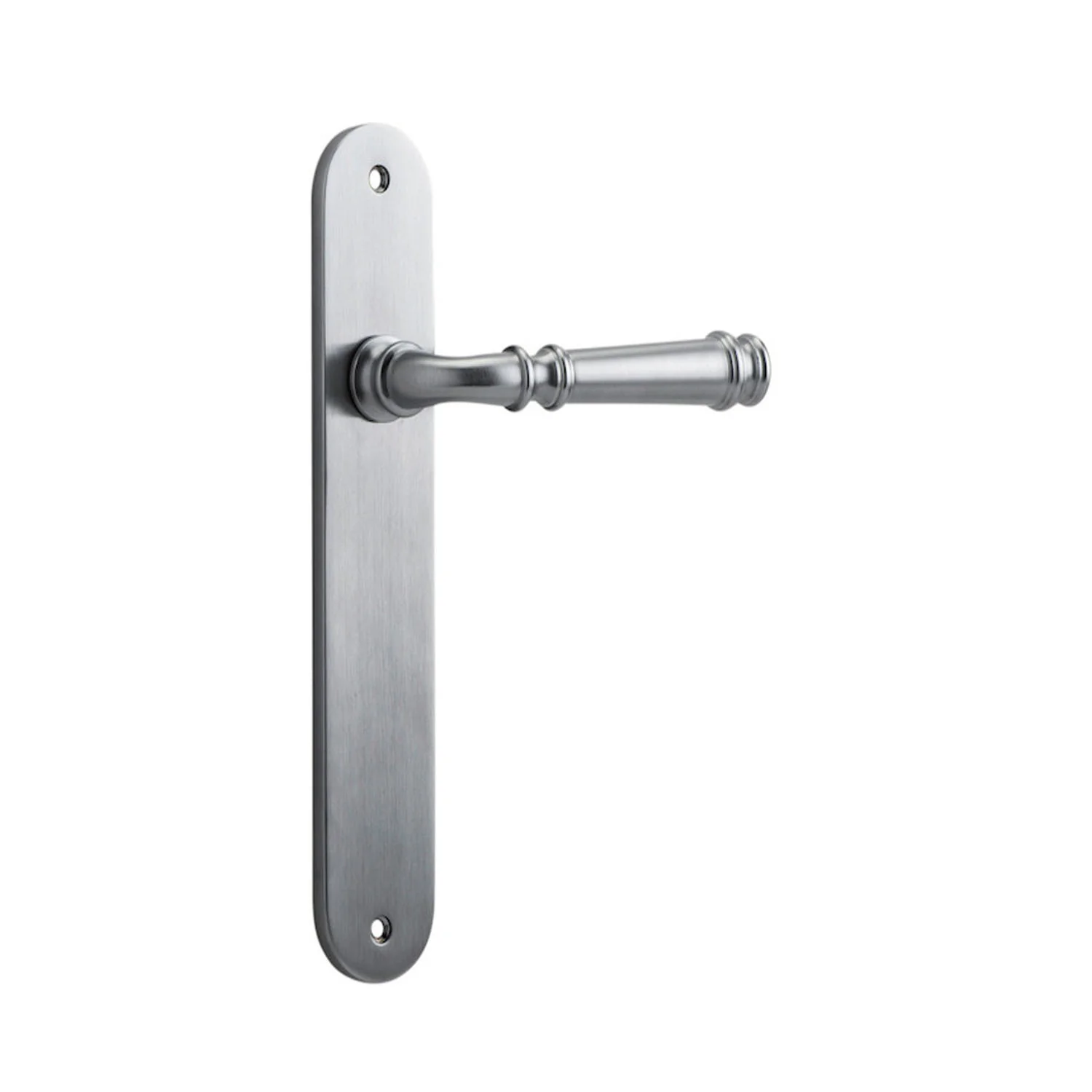 Iver Verona Door Lever Handle on Oval Backplate Brushed Chrome - Image 2
