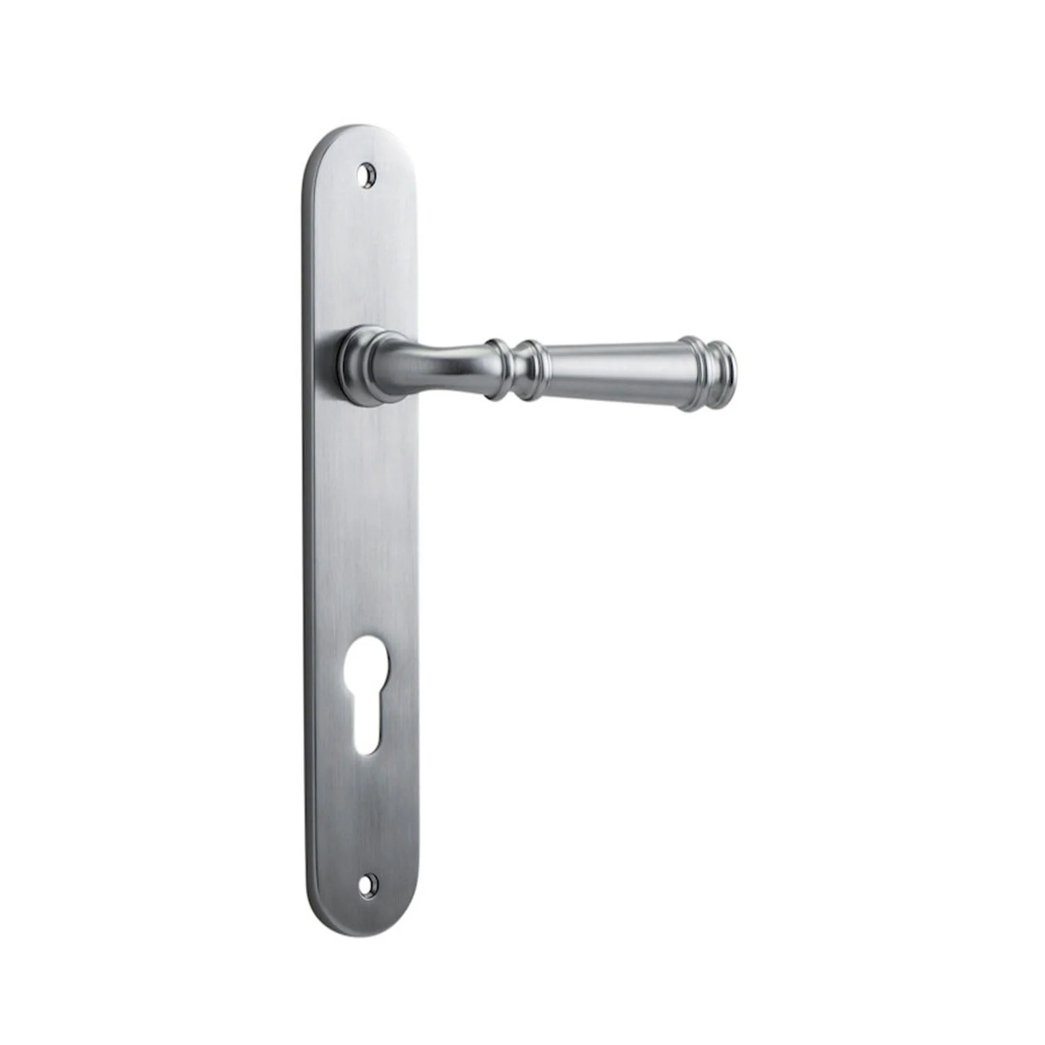 Iver Verona Door Lever Handle on Oval Backplate Brushed Chrome - Image 3