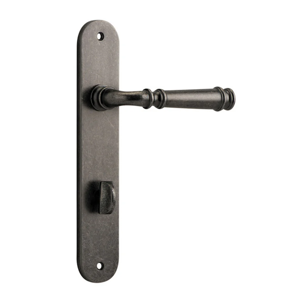 Iver Verona Door Lever Handle on Oval Backplate Distressed Nickel - Image 4