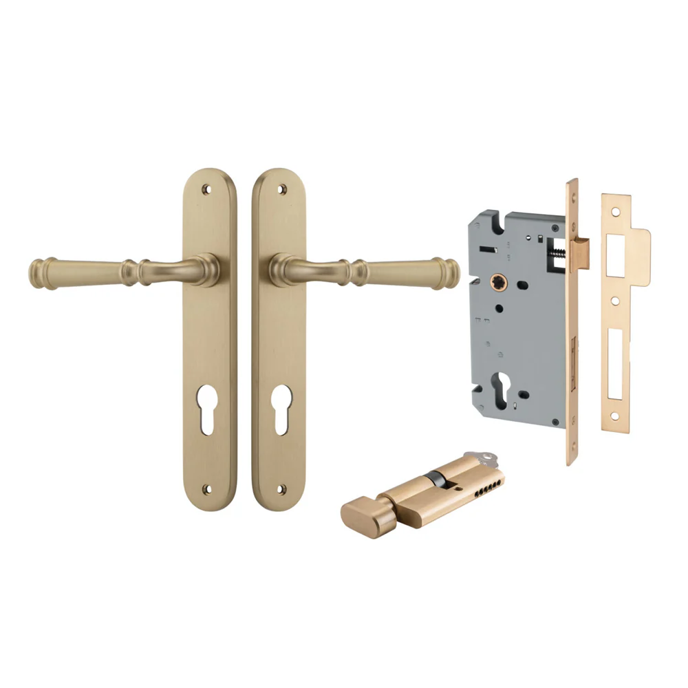 Iver Verona Door Lever Handle on Oval Backplate Entrance Kit Key/Thumb - Image 6