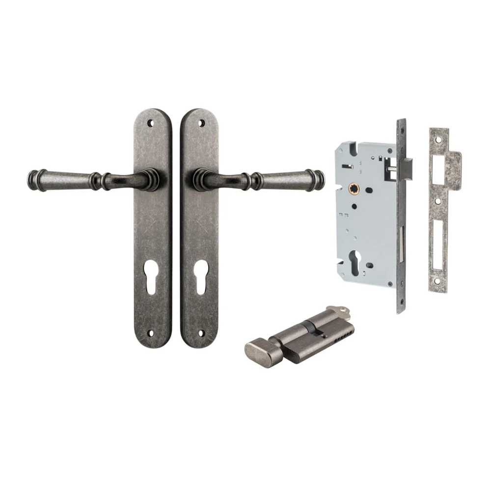 Iver Verona Door Lever Handle on Oval Backplate Entrance Kit Key/Thumb - Image 8