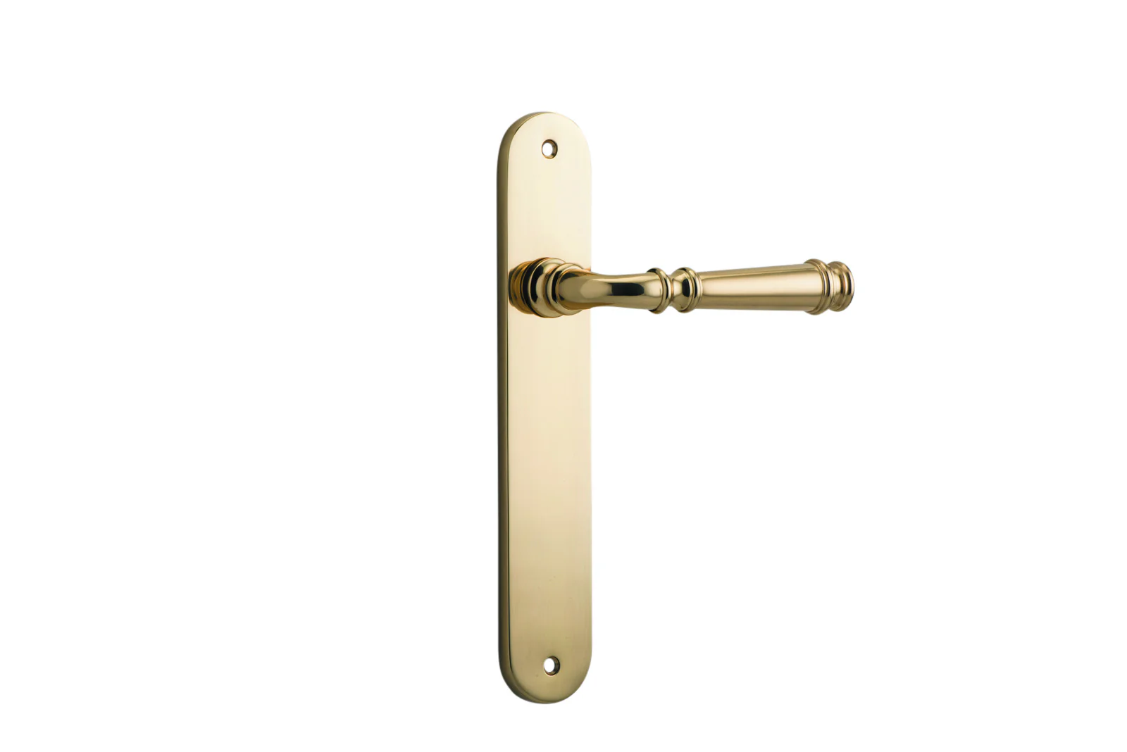Iver Verona Door Lever Handle on Oval Backplate Polished Brass - Image 2