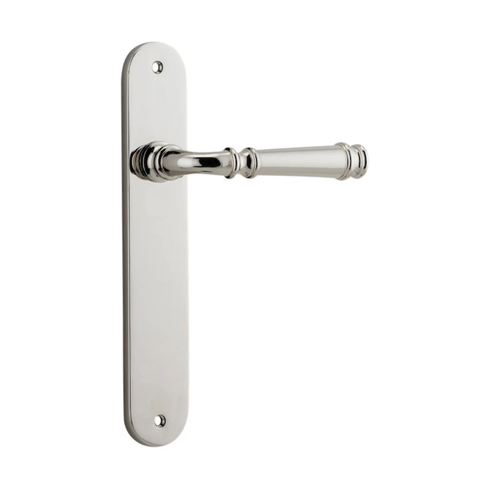 Iver Verona Door Lever Handle on Oval Backplate Polished Nickel - Image 2