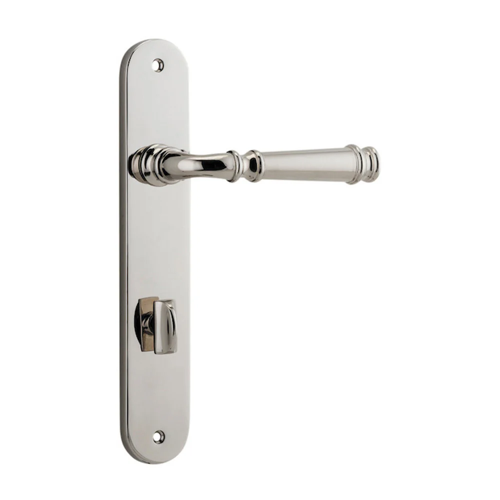 Iver Verona Door Lever Handle on Oval Backplate Polished Nickel - Image 4