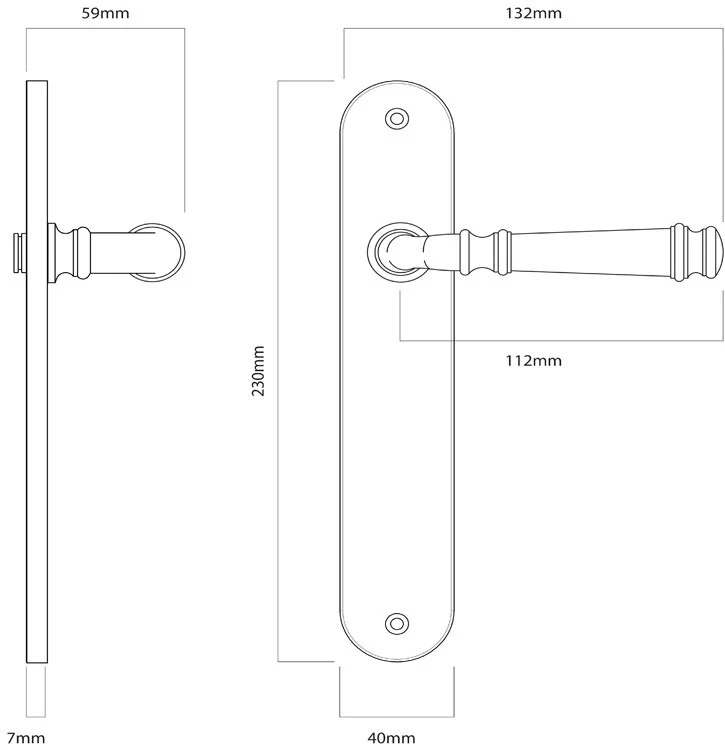Iver Verona Door Lever Handle on Oval Backplate Signature Brass - Image 2