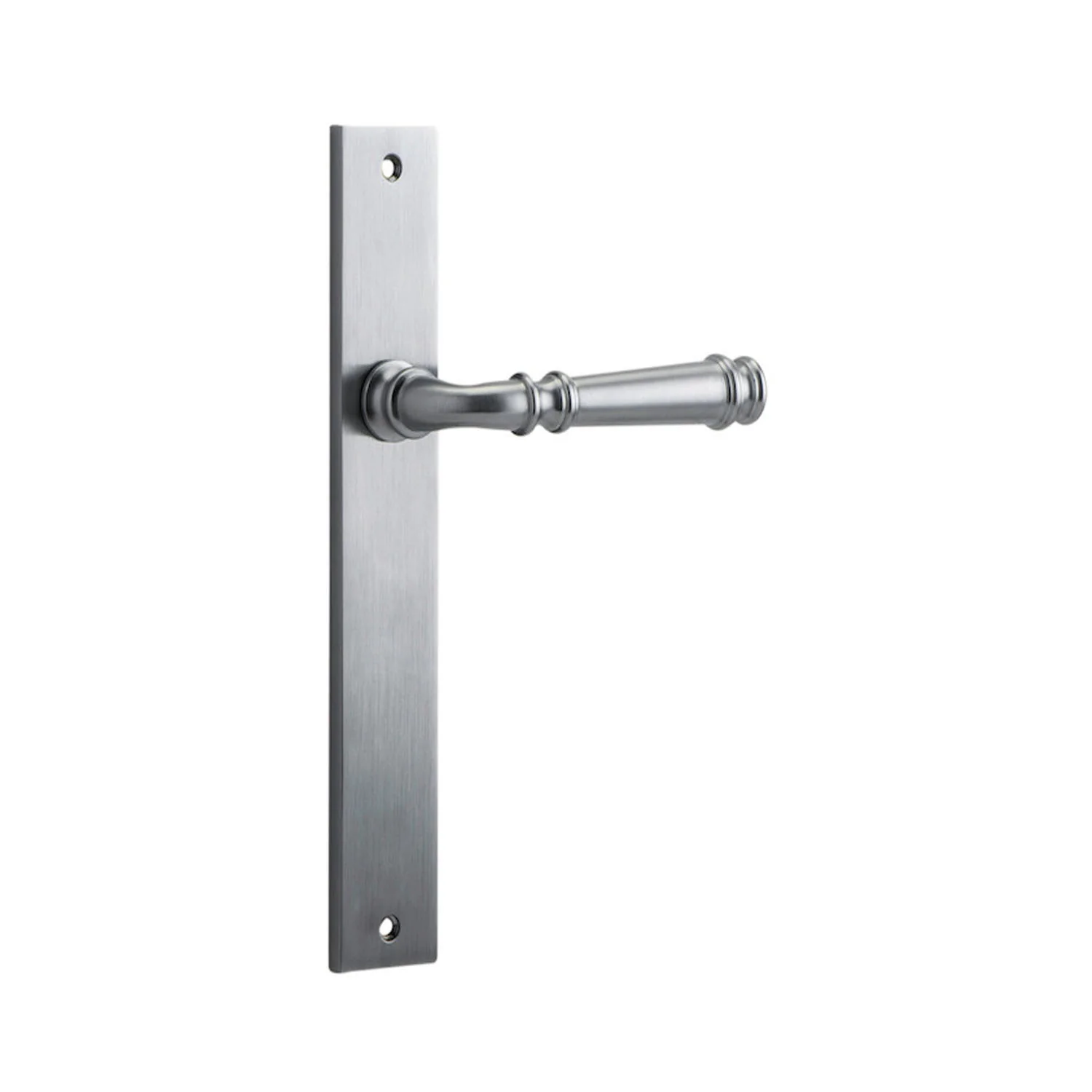 Iver Verona Door Lever Handle on Rectangular Backplate Brushed Chrome - Image 2