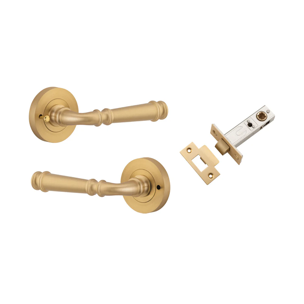 Iver Verona Door Lever Handle on Round Rose Inbuilt Privacy - Image 10