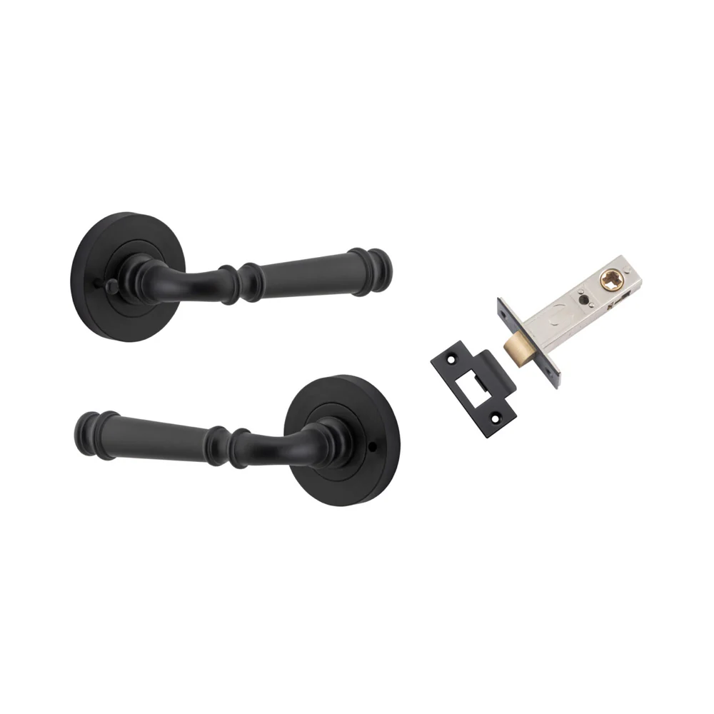 Iver Verona Door Lever Handle on Round Rose Inbuilt Privacy - Image 4