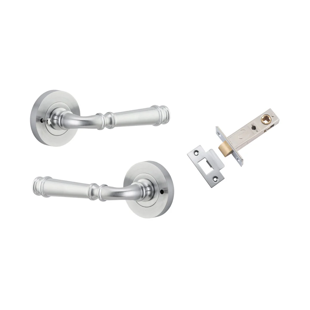 Iver Verona Door Lever Handle on Round Rose Inbuilt Privacy - Image 6