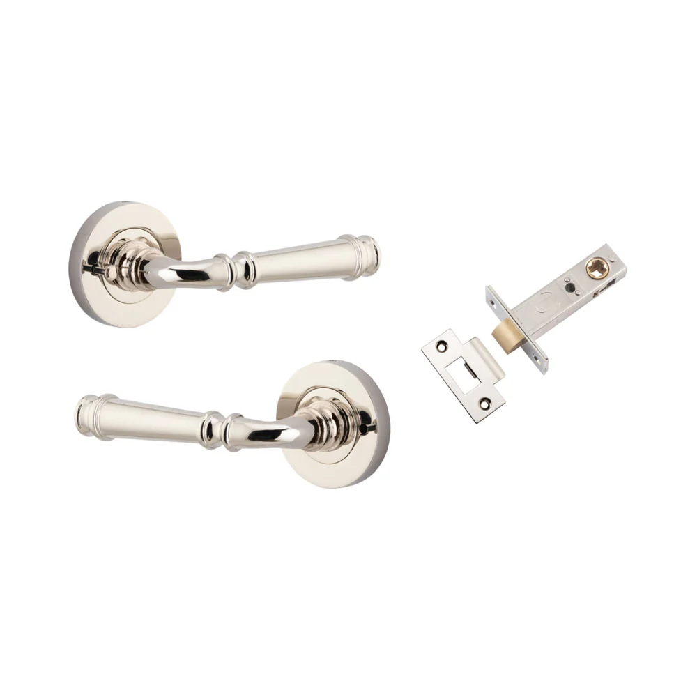 Iver Verona Door Lever Handle on Round Rose Inbuilt Privacy - Image 8