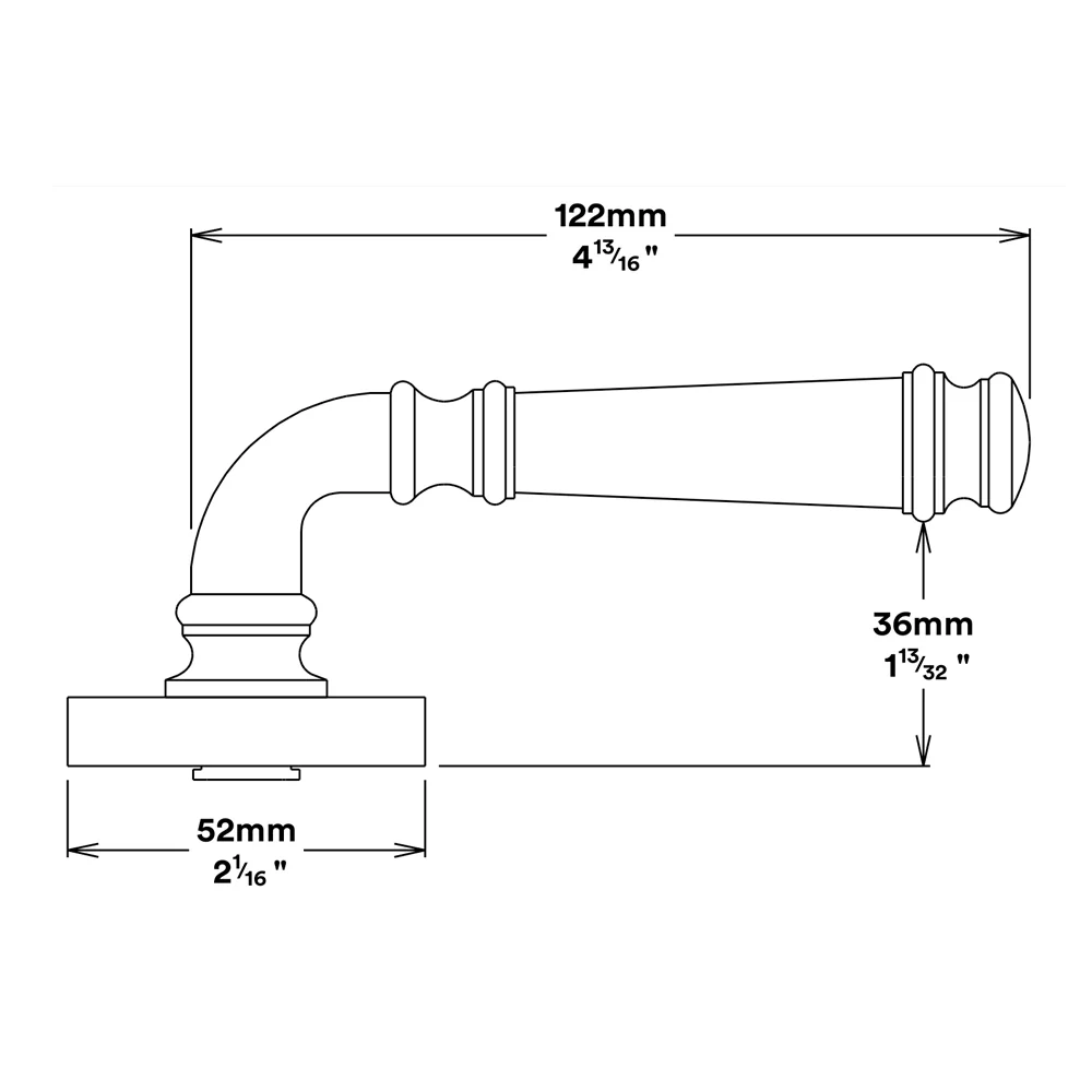 Iver Verona Door Lever Handle on Round Rose Pair - Image 2