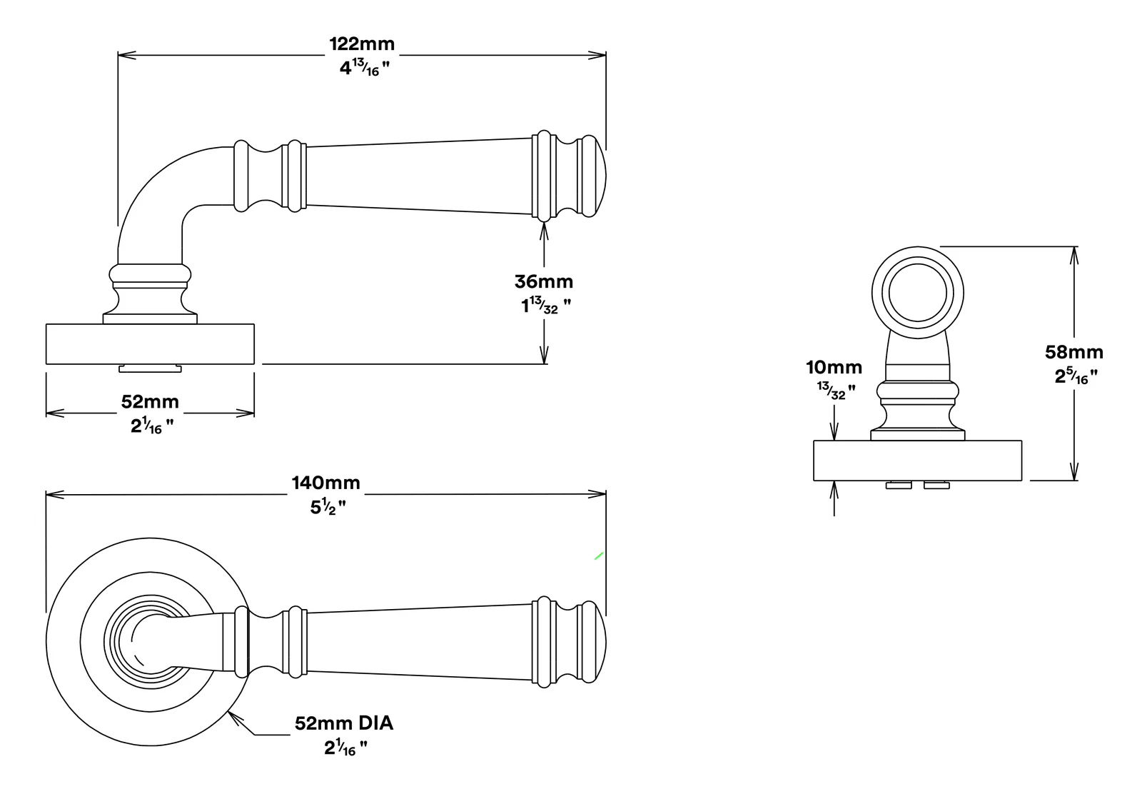 Iver Verona Door Lever Handle on Round Rose Passage Kit - Available in Various Finishes - Image 3