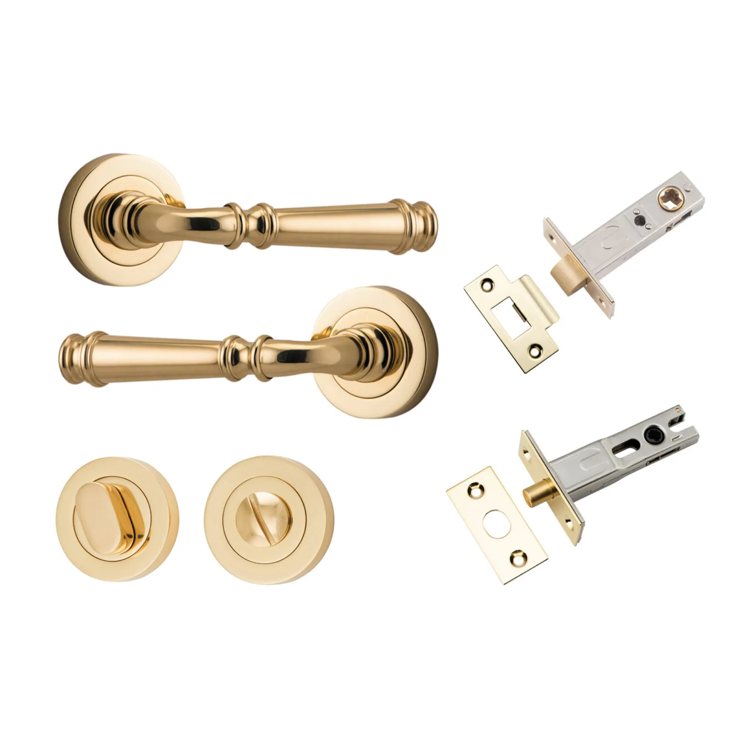 Iver Verona Door Lever Handle on Round Rose Privacy Kit - Available in Various Finishes - Image 11