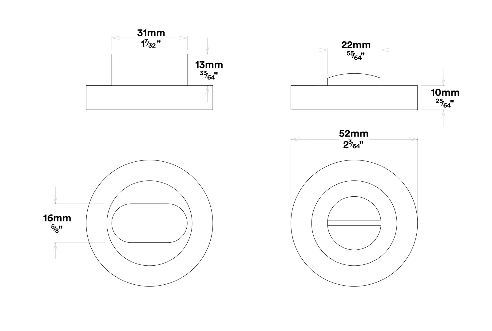 Iver Verona Door Lever Handle on Round Rose Privacy Kit - Available in Various Finishes - Image 4