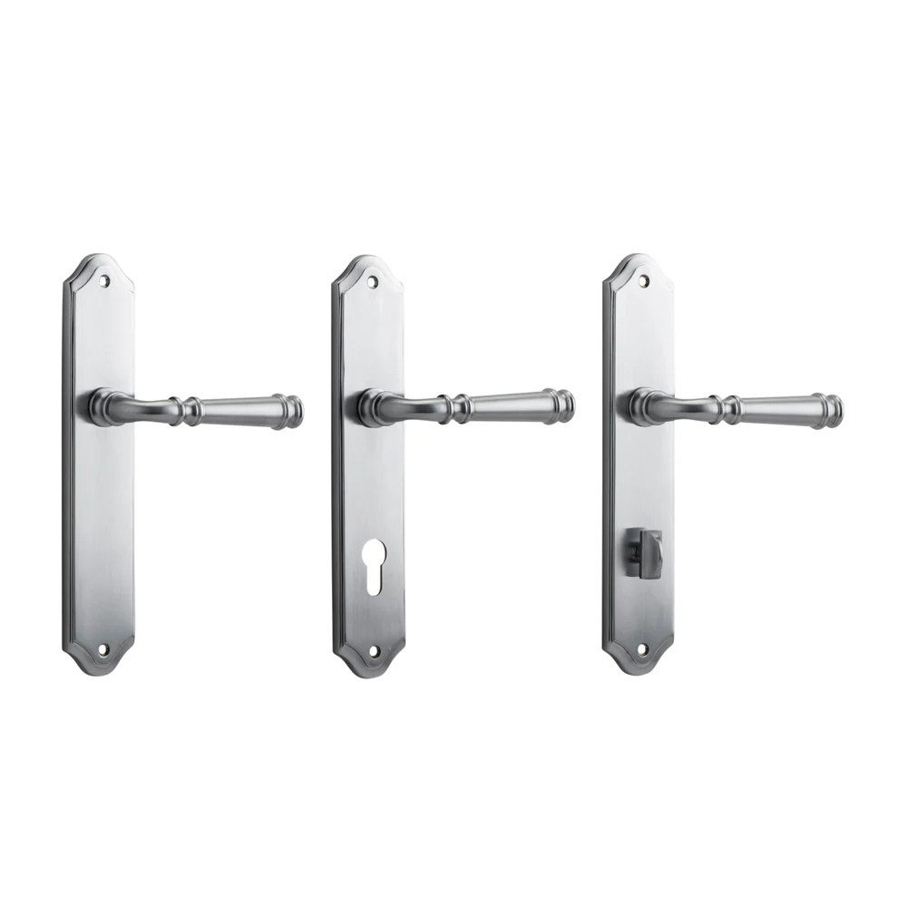 Iver Verona Door Lever Handle on Shouldered Backplate Brushed Chrome