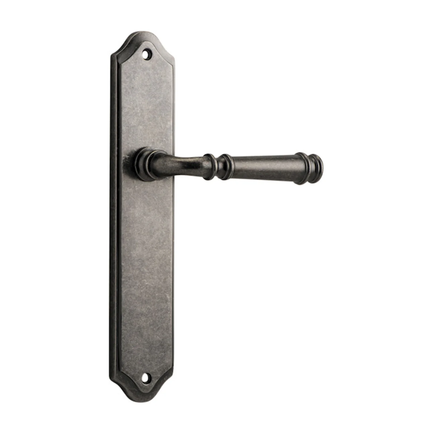 Iver Verona Door Lever Handle on Shouldered Backplate Distressed Nickel - Image 3