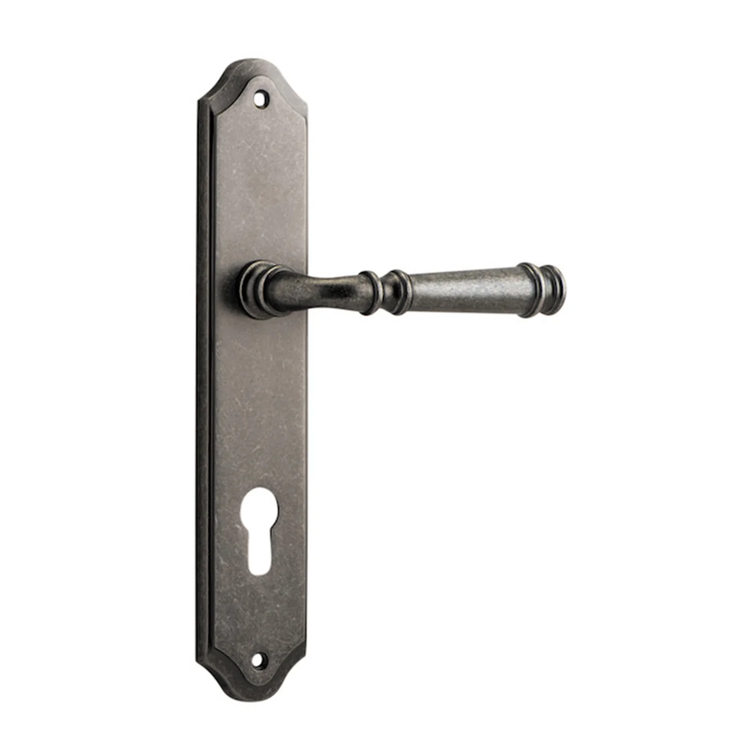 Iver Verona Door Lever Handle on Shouldered Backplate Distressed Nickel - Image 4