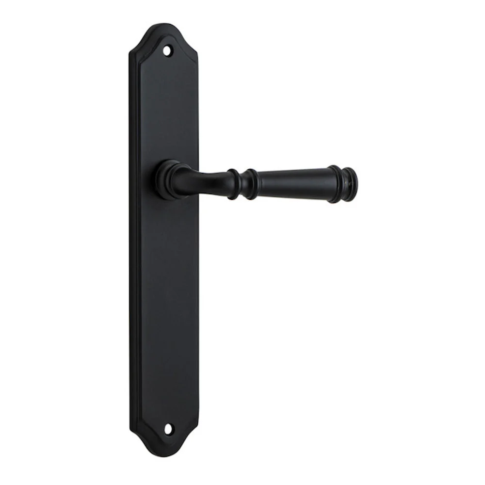 Iver Verona Door Lever Handle on Shouldered Backplate Matt Black - Image 3