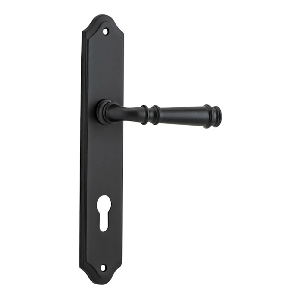 Iver Verona Door Lever Handle on Shouldered Backplate Matt Black - Image 4