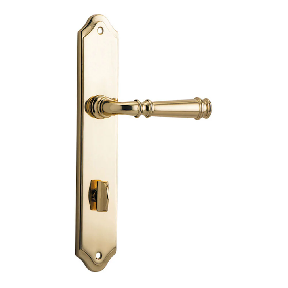 Iver Verona Door Lever Handle on Shouldered Backplate Polished Brass - Image 5