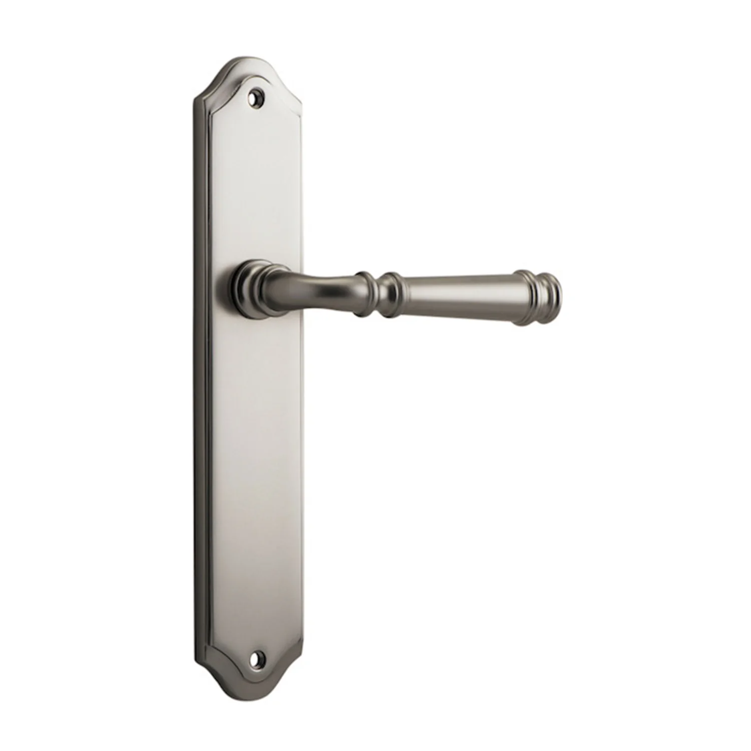 Iver Verona Door Lever Handle on Shouldered Backplate Satin Nickel - Image 3