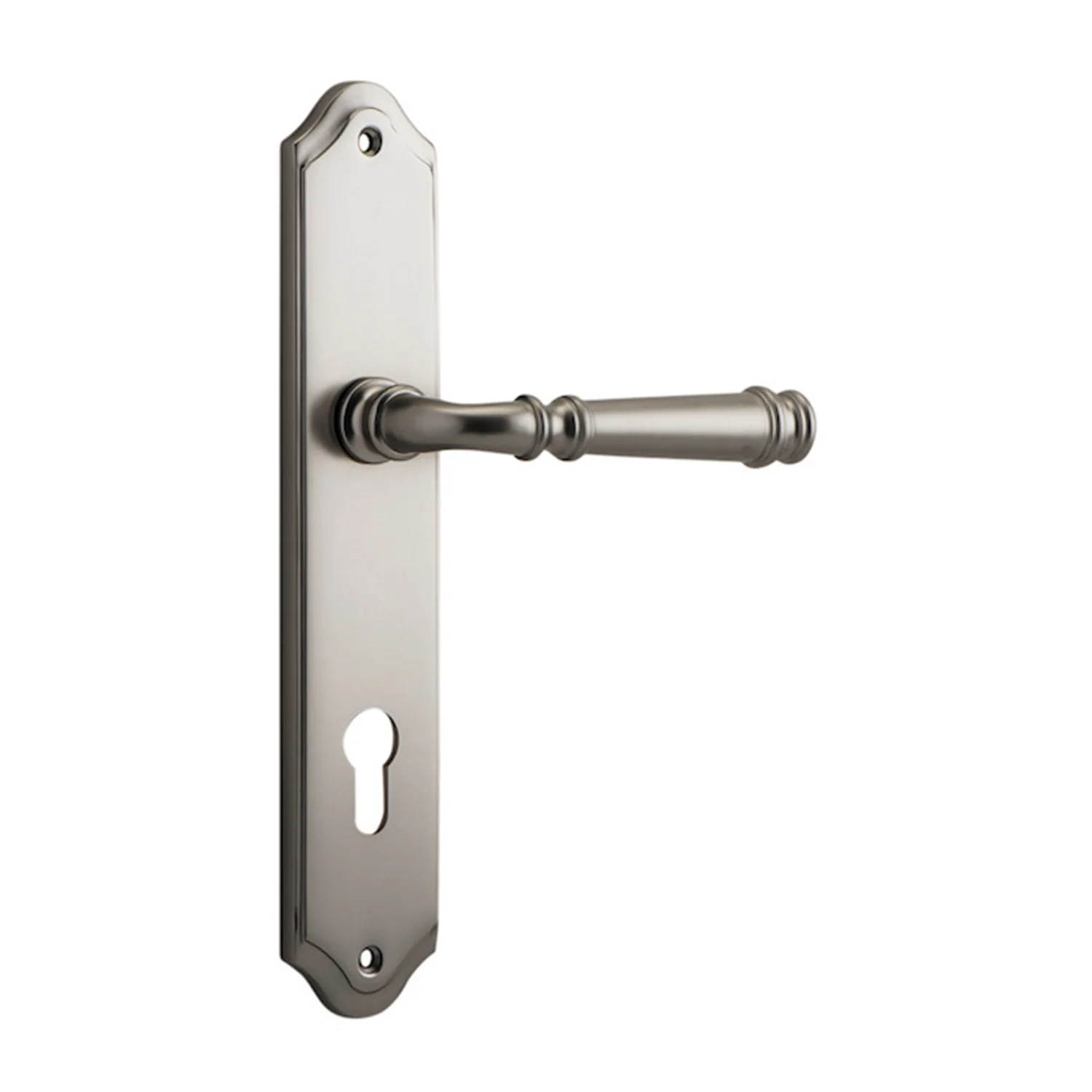 Iver Verona Door Lever Handle on Shouldered Backplate Satin Nickel - Image 4