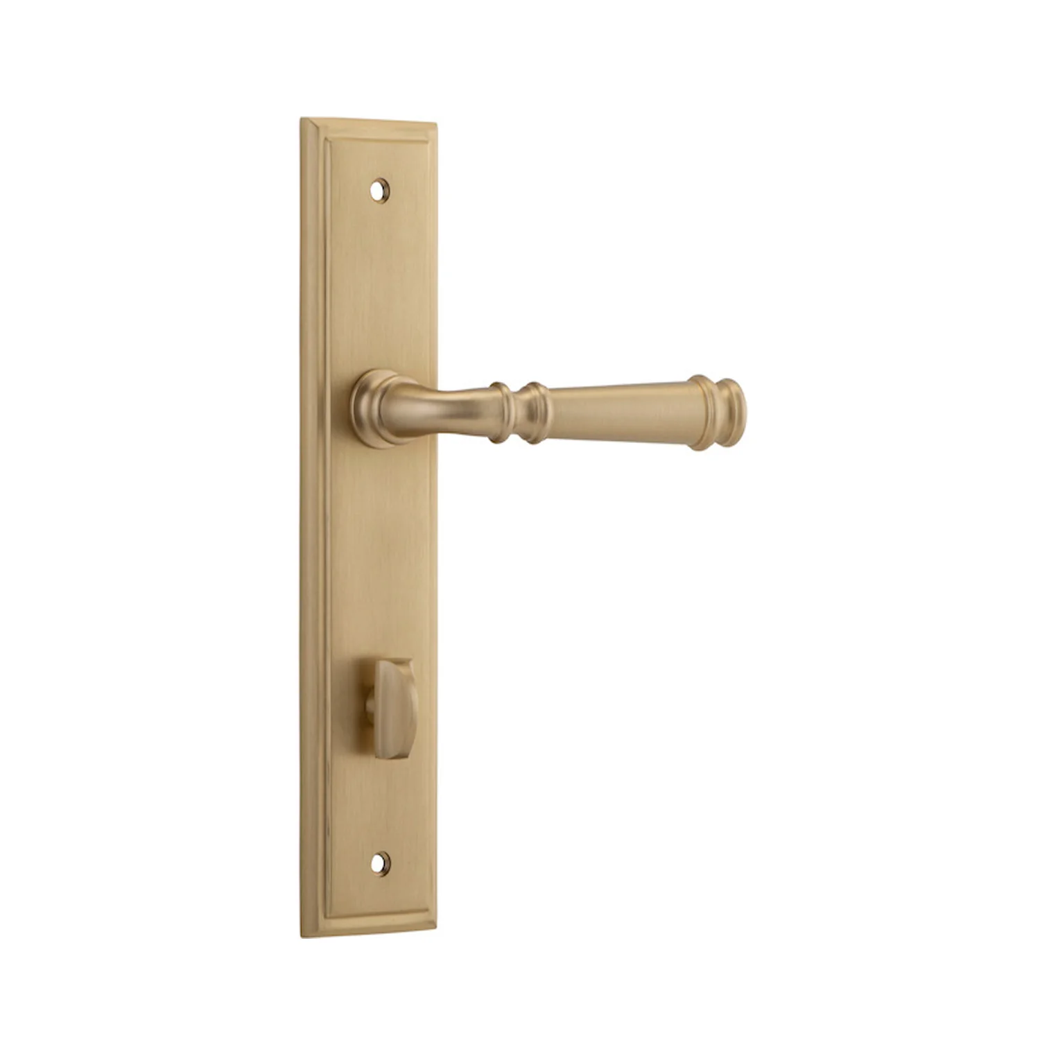 Iver Verona Door Lever Handle on Stepped Backplate Brushed Brass - Image 5