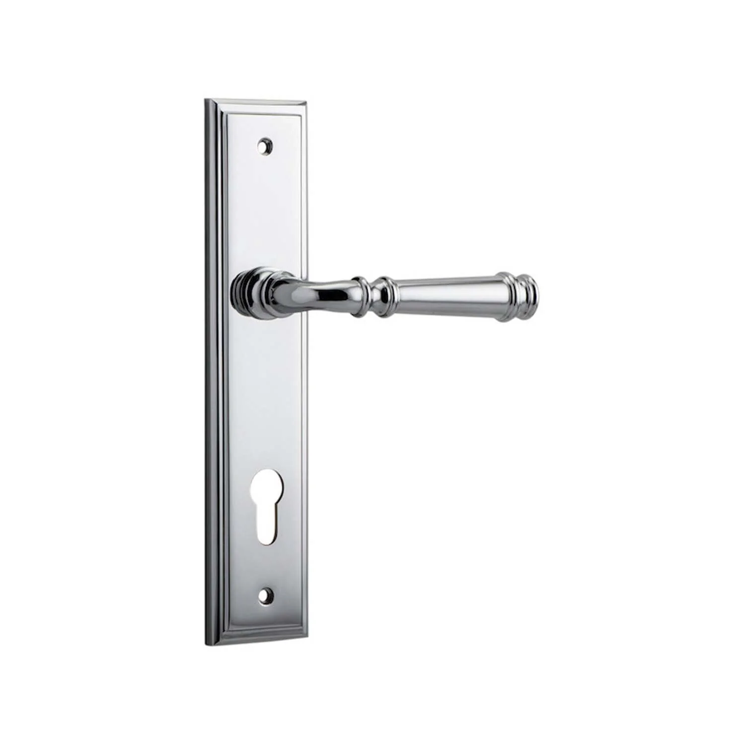 Iver Verona Door Lever Handle on Stepped Backplate Chrome Plated - Image 4