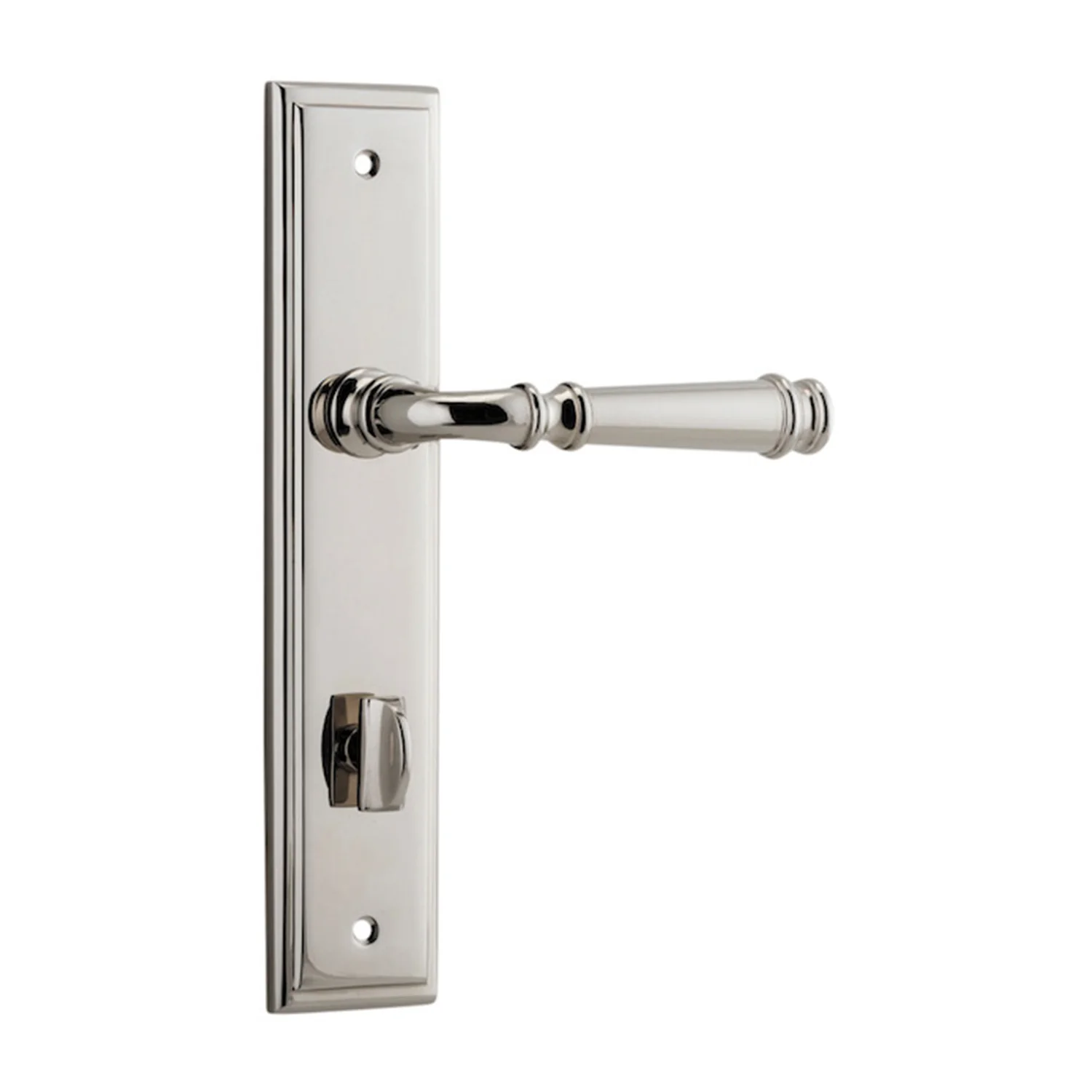 Iver Verona Door Lever Handle on Stepped Backplate Polished Nickel - Image 5