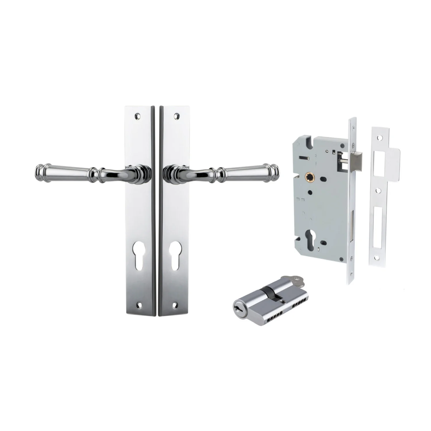 Iver Verona Door Lever on Rectangular Backplate Entrance Kit Key/Key - Available in Various Finishes - Image 10