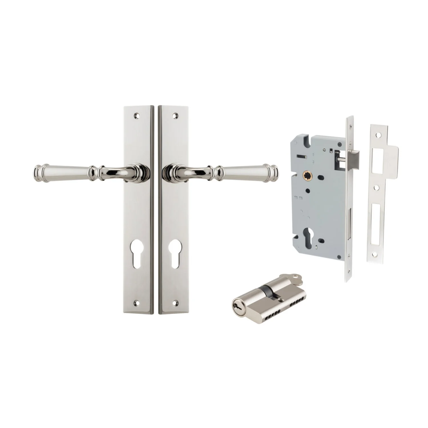 Iver Verona Door Lever on Rectangular Backplate Entrance Kit Key/Key - Available in Various Finishes - Image 11