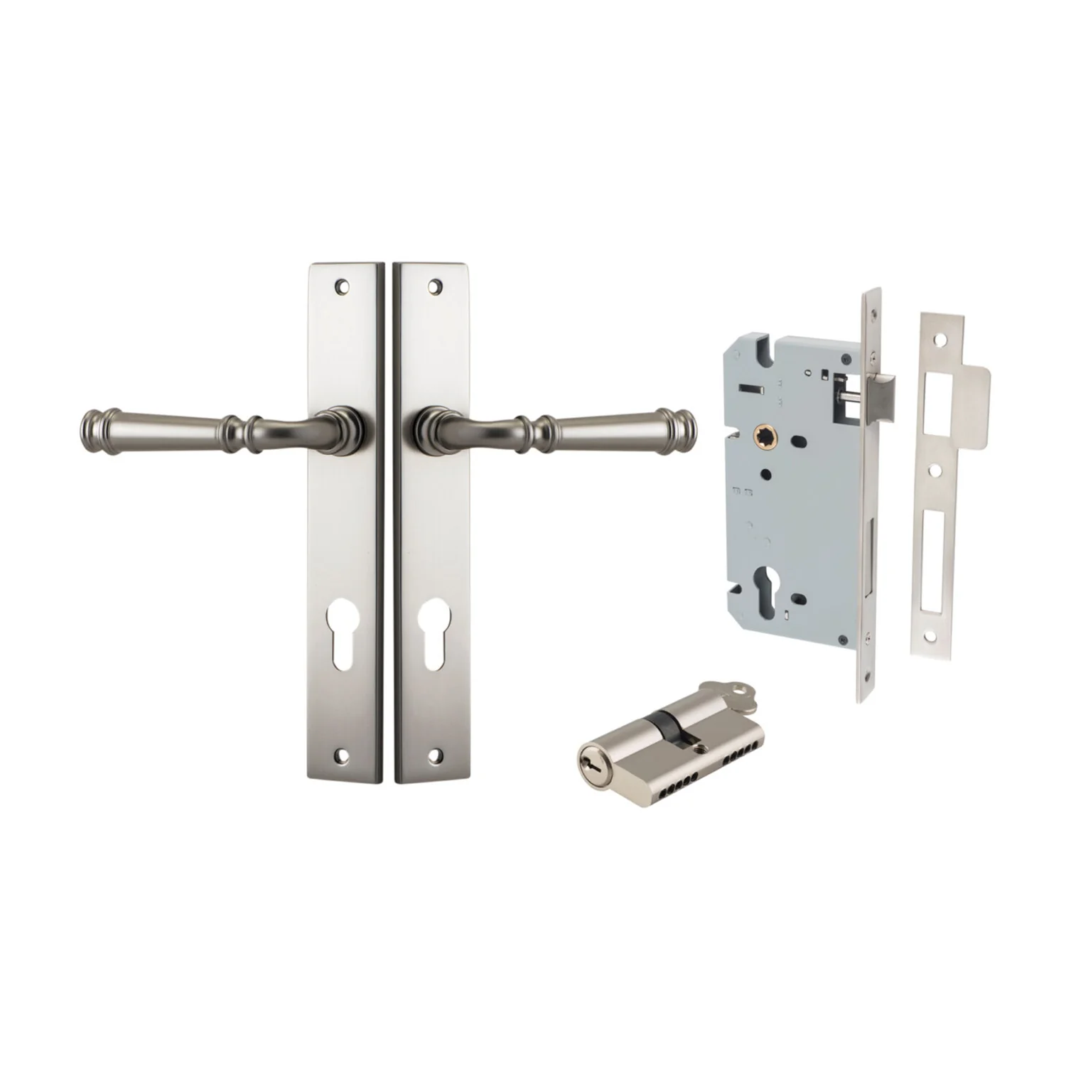Iver Verona Door Lever on Rectangular Backplate Entrance Kit Key/Key - Available in Various Finishes - Image 12