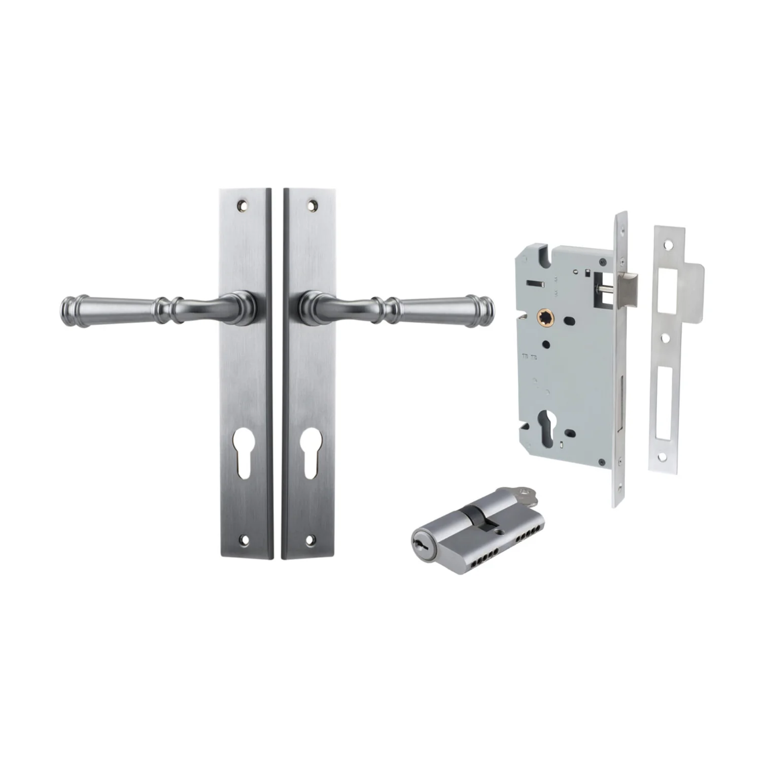 Iver Verona Door Lever on Rectangular Backplate Entrance Kit Key/Key - Available in Various Finishes - Image 6