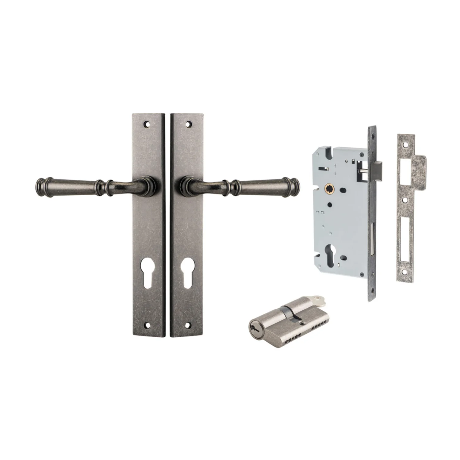 Iver Verona Door Lever on Rectangular Backplate Entrance Kit Key/Key - Available in Various Finishes - Image 7