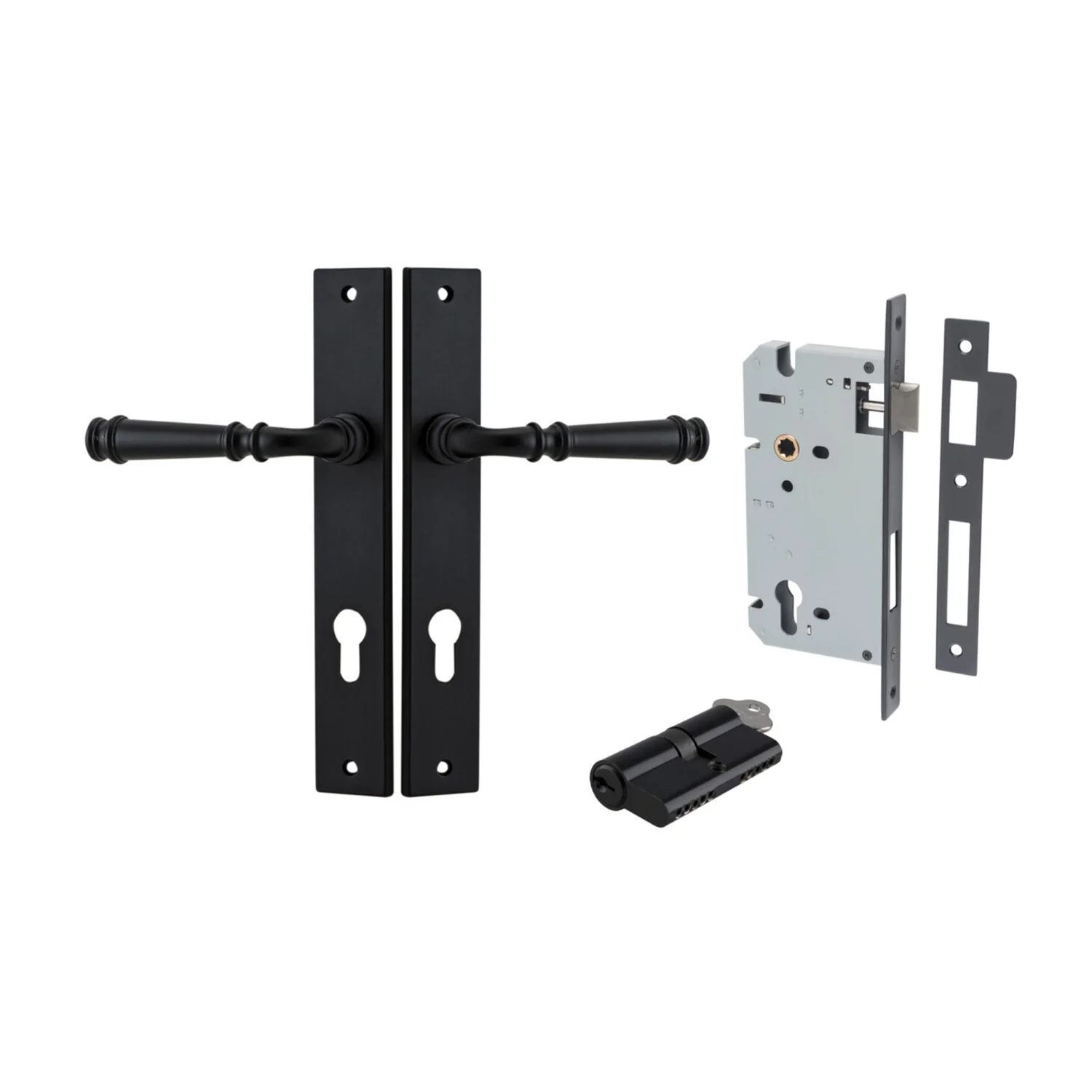 Iver Verona Door Lever on Rectangular Backplate Entrance Kit Key/Key - Available in Various Finishes - Image 8