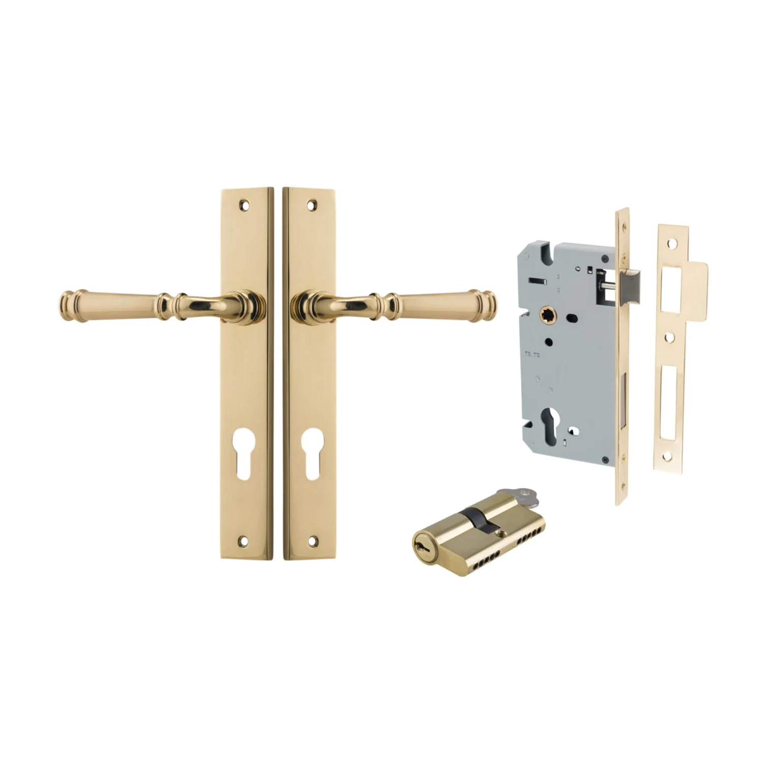 Iver Verona Door Lever on Rectangular Backplate Entrance Kit Key/Key - Available in Various Finishes - Image 9