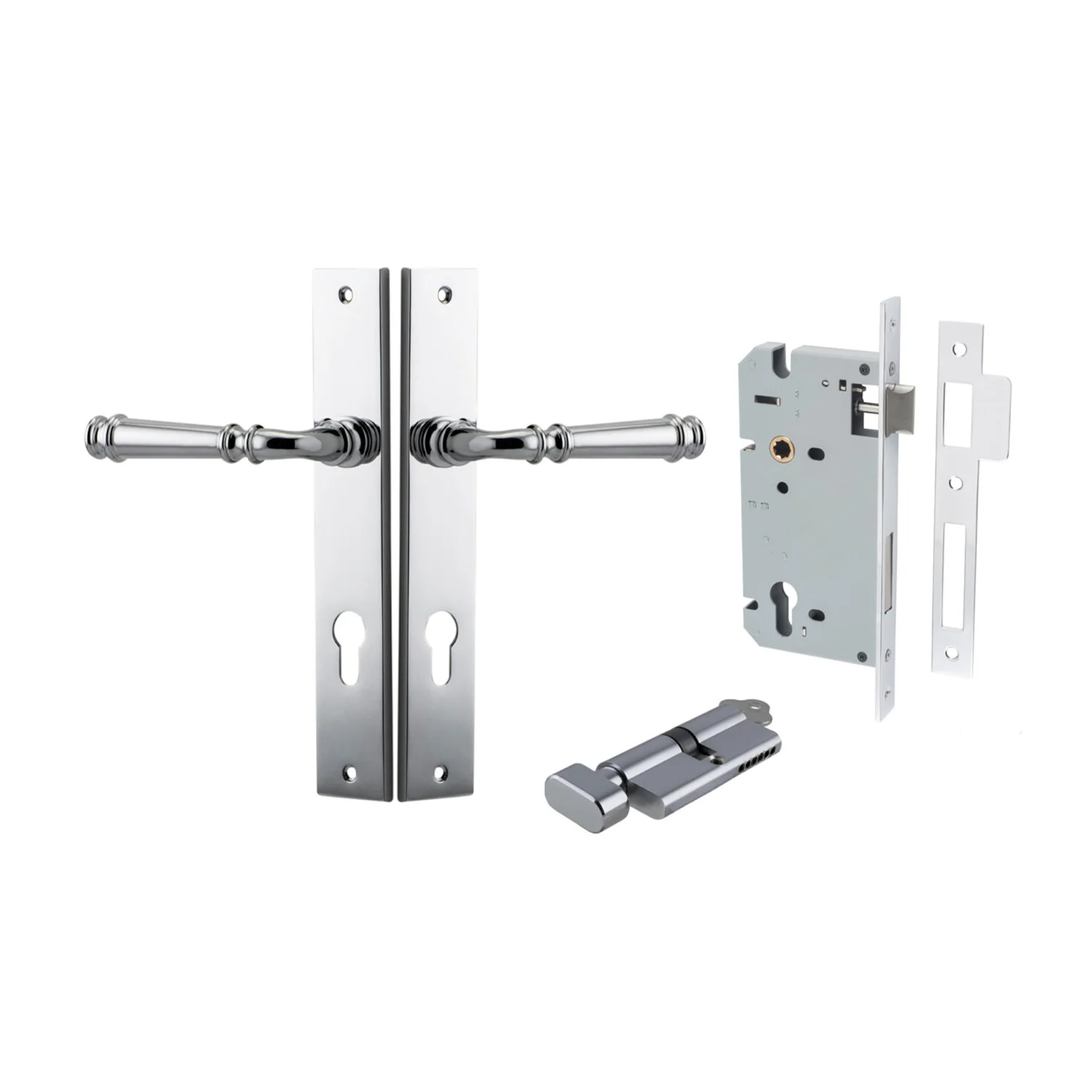 Iver Verona Door Lever on Rectangular Backplate Entrance Kit Key/Thumb - Image 10