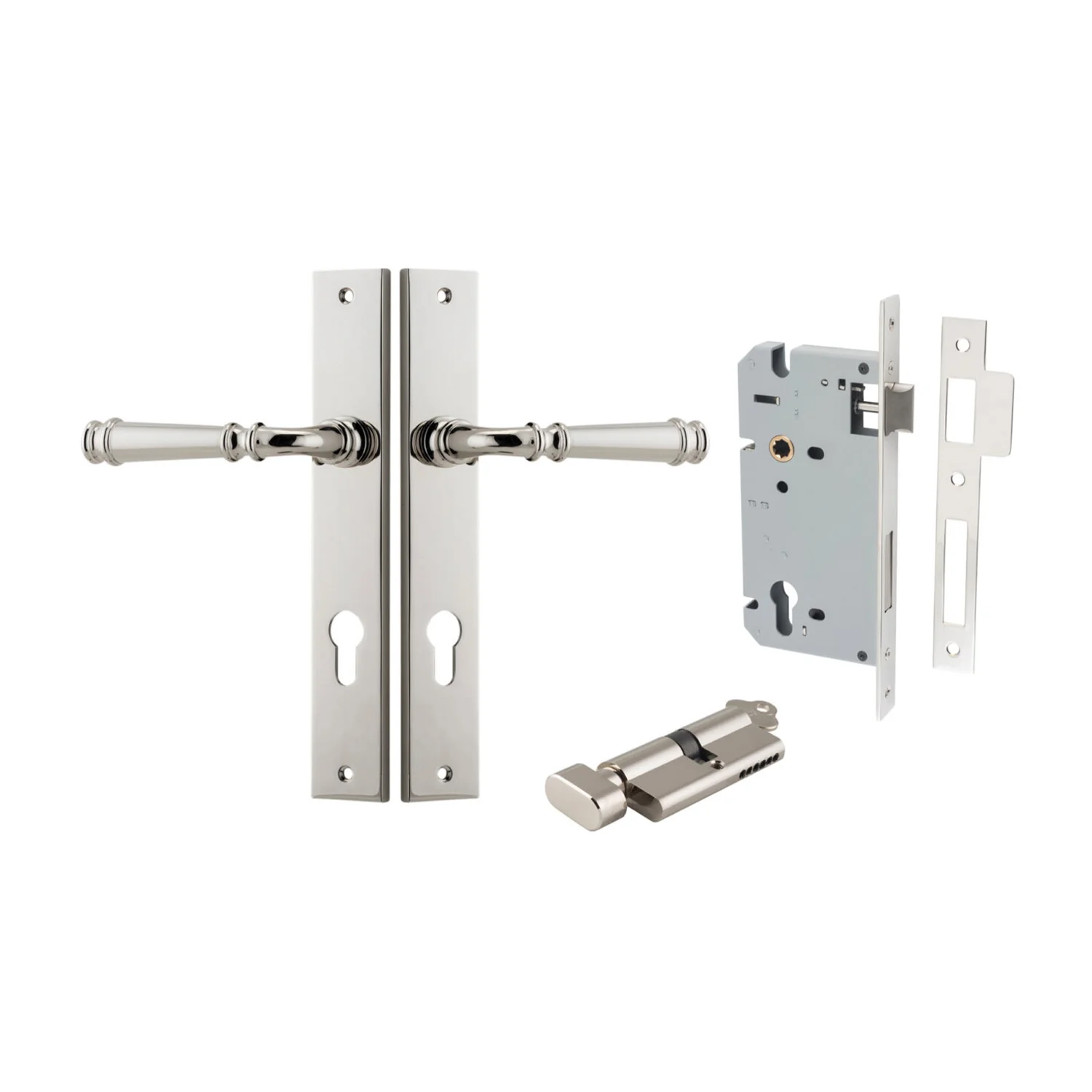 Iver Verona Door Lever on Rectangular Backplate Entrance Kit Key/Thumb - Image 11