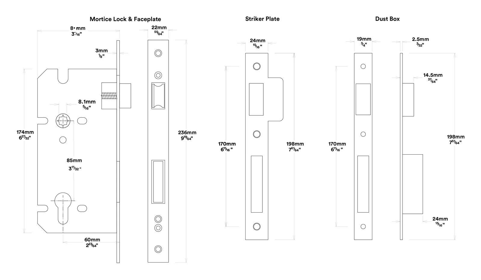 Iver Verona Door Lever on Rectangular Backplate Entrance Kit Key/Thumb - Image 5