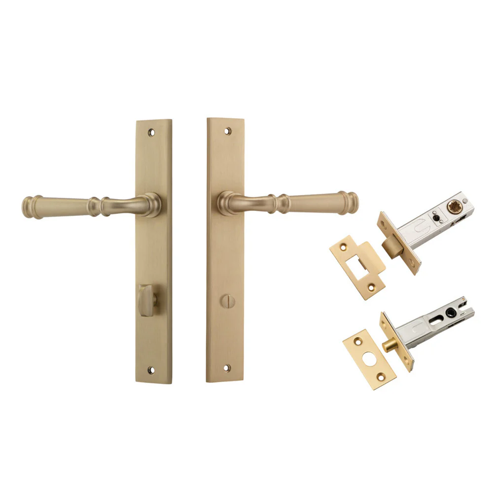 Iver Verona Door Lever on Rectangular Backplate Privacy Kit with Turn - Image 6