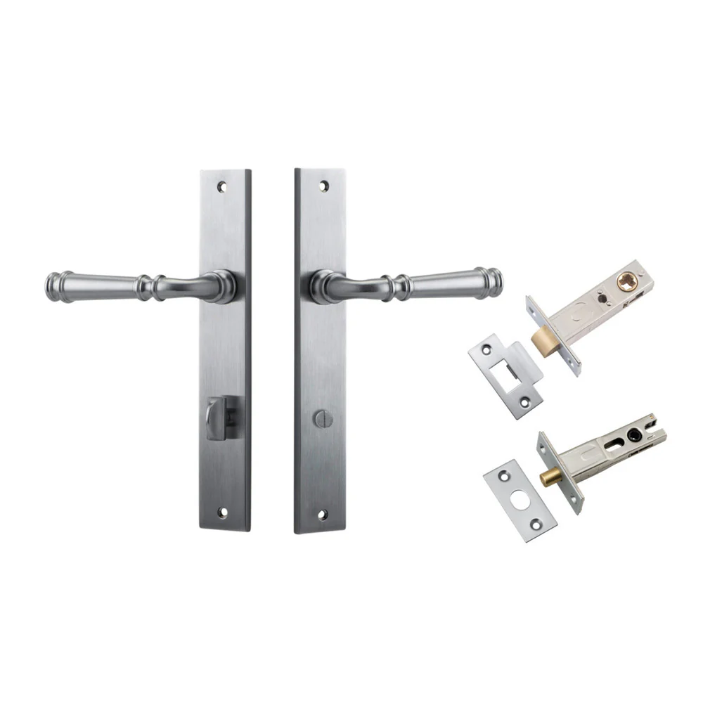 Iver Verona Door Lever on Rectangular Backplate Privacy Kit with Turn - Image 7
