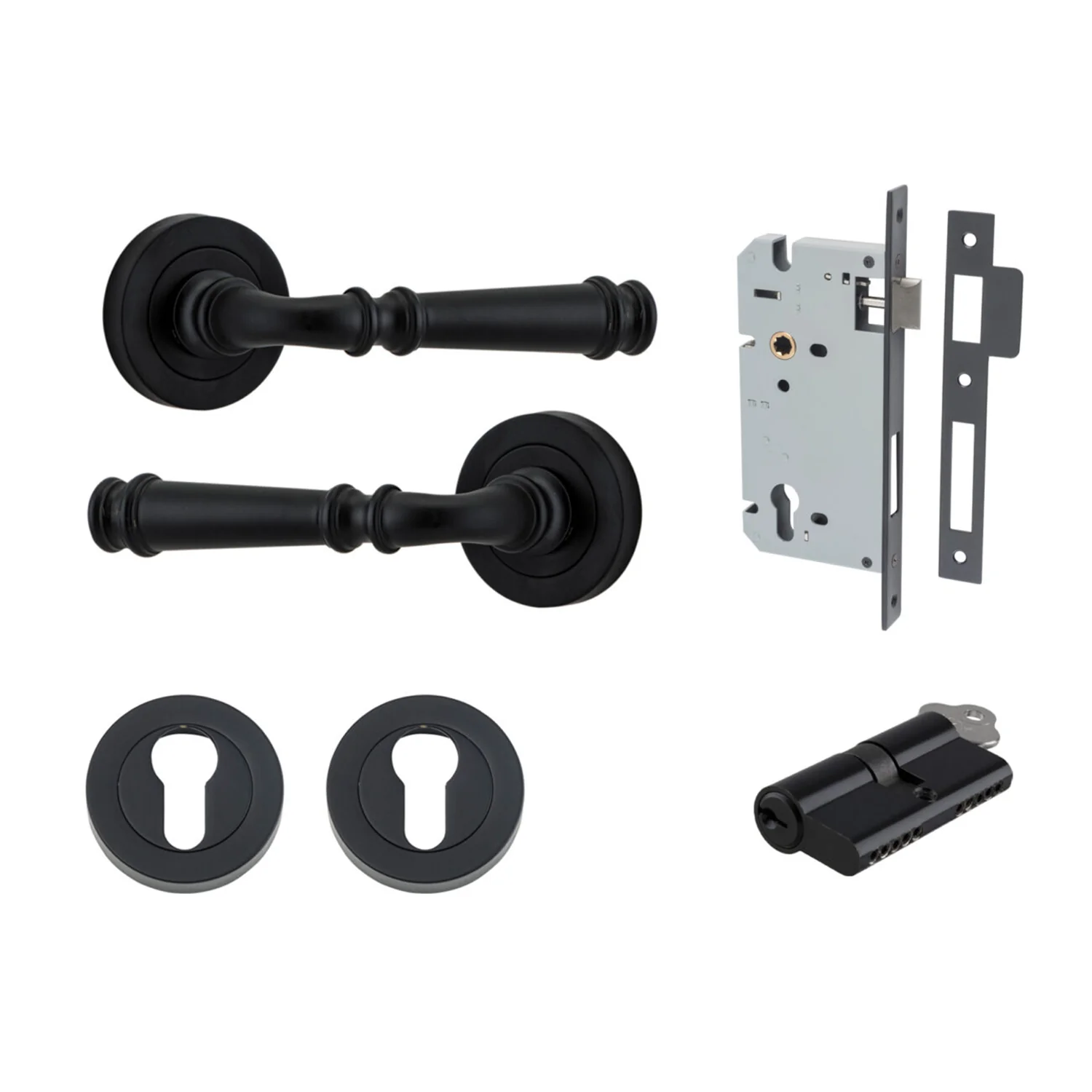 Iver Verona Door Lever on Round Rose Entrance Kit Key/Key - Available in Various Finishes - Image 10