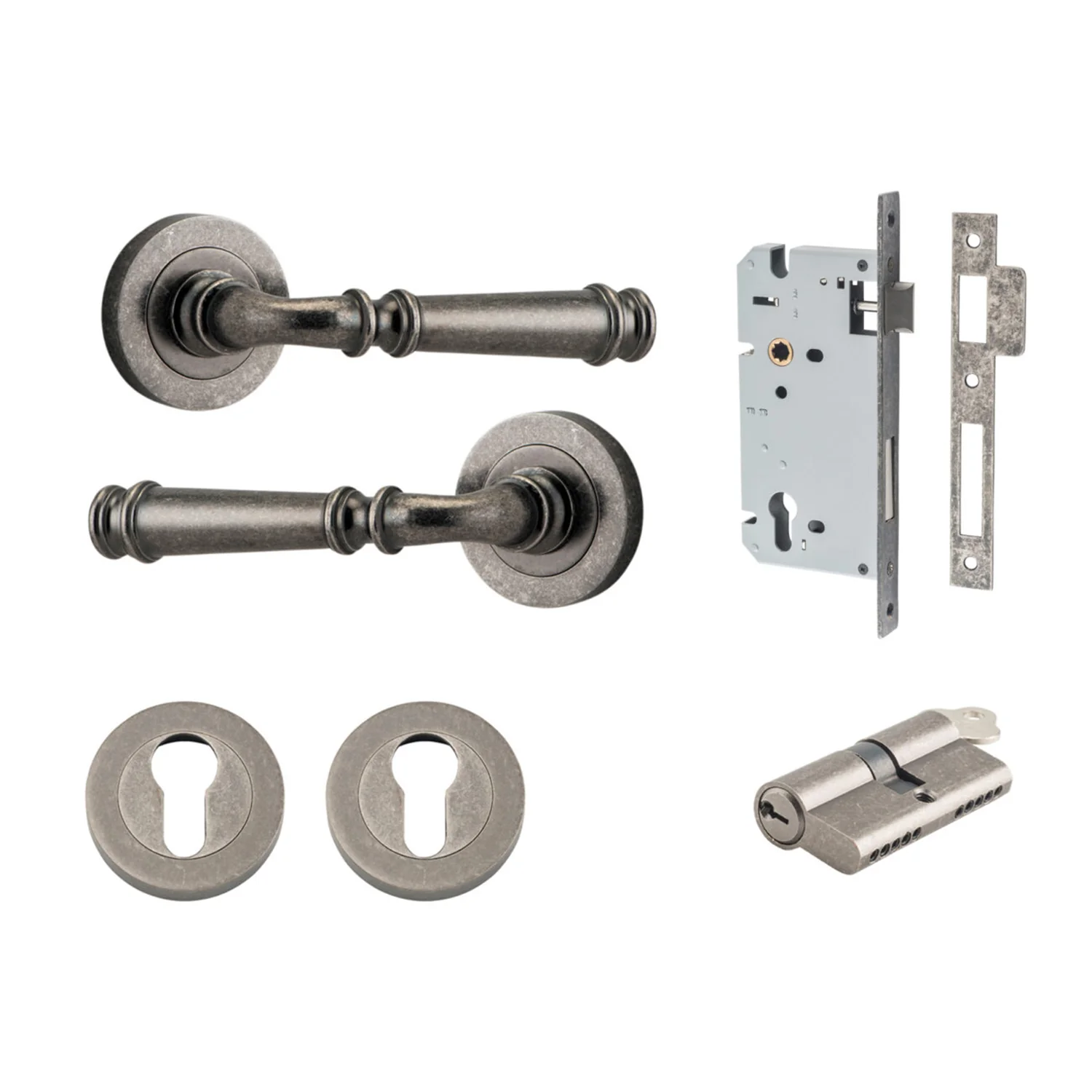 Iver Verona Door Lever on Round Rose Entrance Kit Key/Key - Available in Various Finishes - Image 9