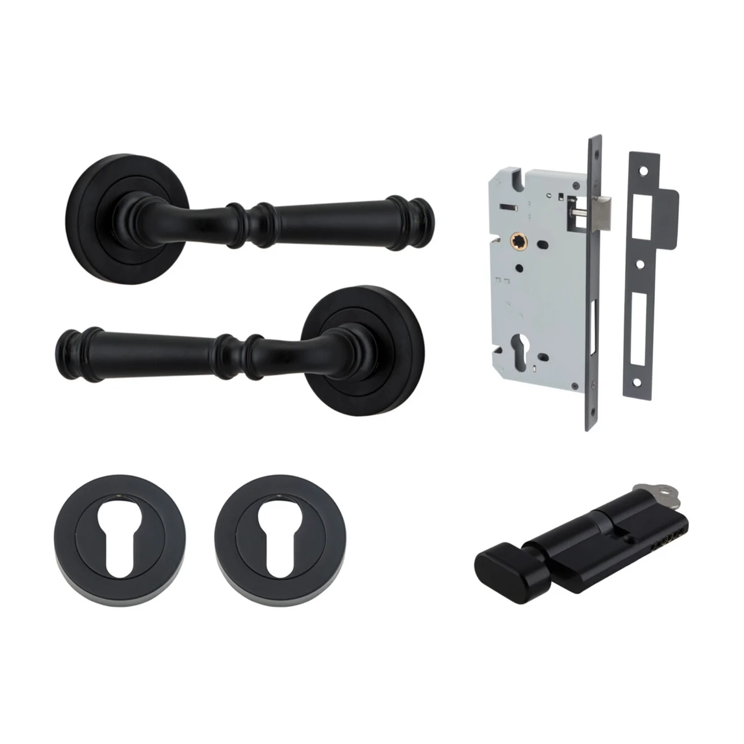Iver Verona Door Lever on Round Rose Entrance Kit Key/Thumb - Available in Various Finishes - Image 10